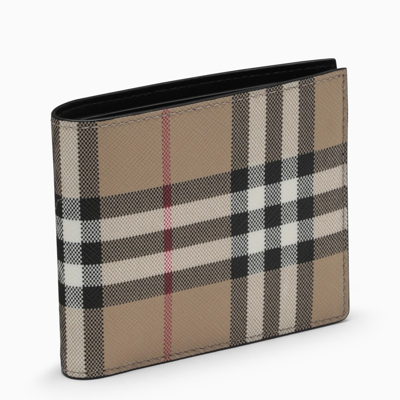 Burberry Vintage Check Bi-fold Wallet In Beige