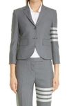 THOM BROWNE STRIPE HIGH ARMHOLE WOOL SPORT COAT