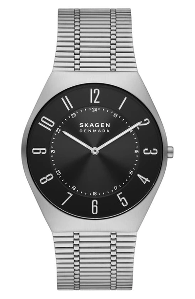 Skagen Grenen Ultraslim Mesh Strap Watch, 42mm In Silver