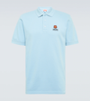 Kenzo Blue Boke Flower Embroidered Polo Shirt In Sky Blue