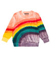 Acne Studios Kids' Mini Fairview Rainbow Face Patch Cotton Sweatshirt In Pastel Pink