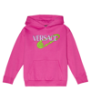 Versace Kids' Printed Cotton Sweatshirt Hoodie In Pink