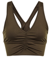 Alo Yoga Wild Thing Ruched Sports Bra In Espresso