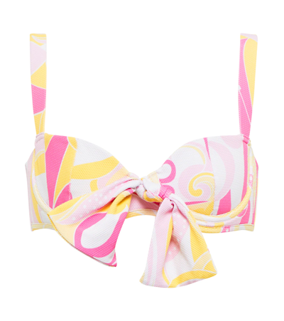 Alexandra Miro Clara Printed Bikini Top In Pink Yellow Paisley