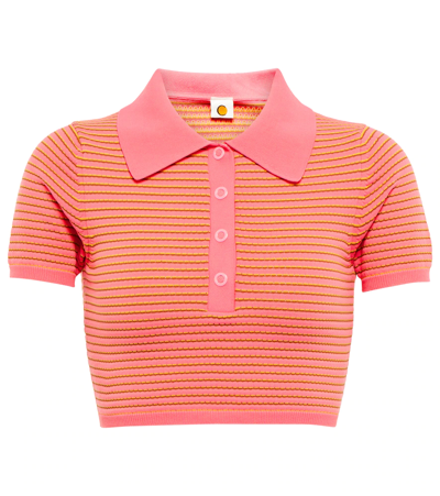 Tropic Of C Sierra条纹短款上衣 In Multi Stripe Pink