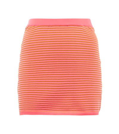 Tropic Of C Sierra Striped Miniskirt In Multi Stripe Pink