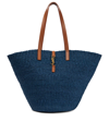 SAINT LAURENT PANIER SOUPLE RAFFIA TOTE BAG