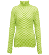 BOTTEGA VENETA TEXTURED METALLIC TURTLENECK TOP