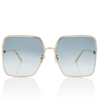 Dior Ever S1u Square Sunglasses In Shiny Gold Dh / Roviex