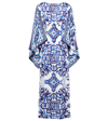 Dolce & Gabbana Scarf-print Silk Charmeuse Maxi Dress In Tris Maioliche F.bco