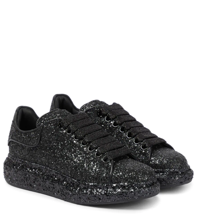 Black Alexander Mcqueen Oversized Glitter Sneakers Alexander