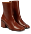 Chloé Meganne Block-heel Leather Ankle Boots In Brown