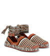 Chloé Meril Woven Cotton Ankle-tie Espadrilles In Red Sand