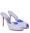 CHRISTIAN LOUBOUTIN DOLLY CRYSTAL-EMBELLISHED LEATHER MULES