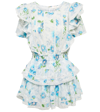 Loveshackfancy Natasha Tiered Lace And Floral Cotton-lawn Dress In Blue-med