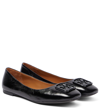 Tory Burch Georgia Leather Ballet Flats In Perfect Black