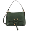 See By Chloé Joan Textured-leather And Suede Shoulder Bag In Verde