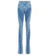 MUGLER PANELED HIGH-RISE SKINNY JEANS
