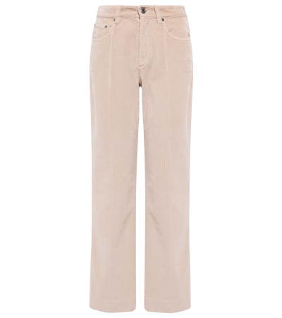 Brunello Cucinelli High-rise Straight Corduroy Pants In Pink