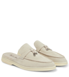 Loro Piana Babouche Charms Walk Suede Slippers In Linen