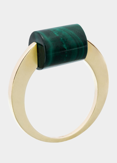 Aliita Deco Cylinder Ring With Malachite