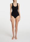 Alaïa Rib Tank Bodysuit In Noir Alaia