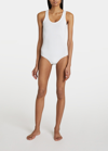 Alaïa Stretch-knit Bodysuit In Blanc