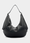 Transience Hammock Slouchy Leather Shoulder Bag In Black Pebble Leat