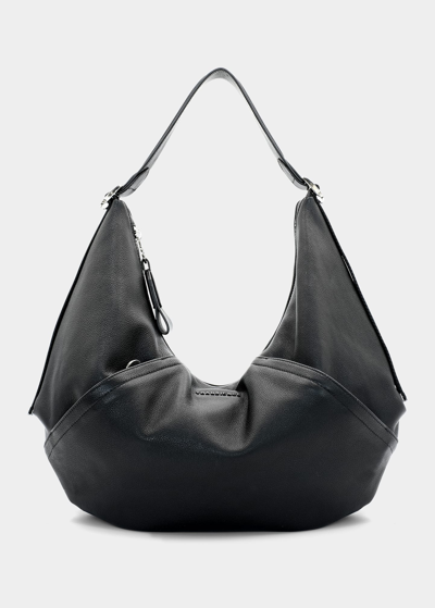Transience Hammock Slouchy Leather Shoulder Bag In Black