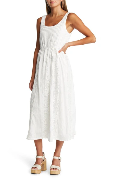 Adelyn Rae Vivian Lace Cotton-voile Midi Dress In White