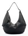 Transience Hammock Slouchy Leather Shoulder Bag In Black Pebble Leat