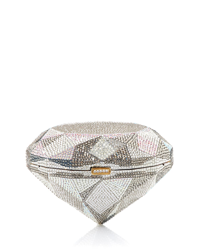 Judith Leiber Couture Diamond Flawless Crystal Clutch In Silver Rhinestone