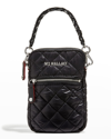Mz Wallace Crosby Micro Quilted Nylon Crossbody Bag In Black Crosby
