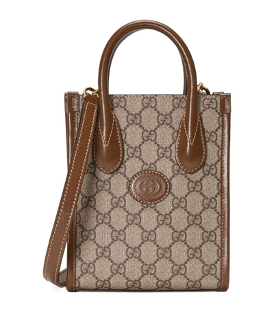 Gucci Gg Supreme Tote Bag In Brown