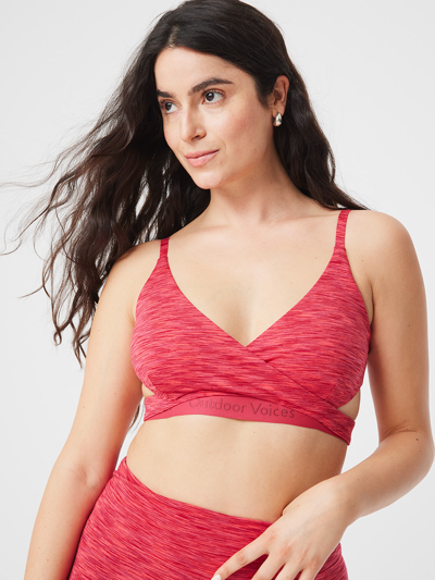 Outdoor Voices Freeform Low Coverage Bra In Rose Garden