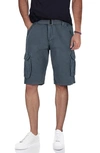 X-ray Belted Twill Trim Cargo Shorts In Steel