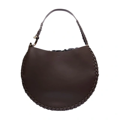 Chloé Large Mate Leather Hobo In Bold Brown