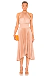 A.l.c Renzo Ii Asymmetric Pleated Midi-dress In Beige