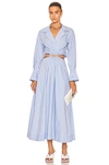 Jonathan Simkhai Alex Cut-out Shirt Dress In Classic Blue Stripe