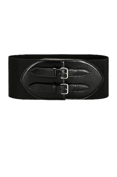 Alaïa Buckled Leather Corset Belt In Noir