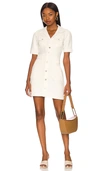 Paige Mayslie Denim Button-front Mini Utility Dress In White