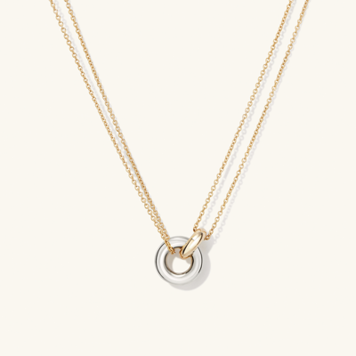 Mejuri Linked Two-tone Necklace In Vermeil
