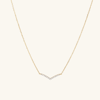 Mejuri Pave Diamond Wishbone Necklace In Yellow