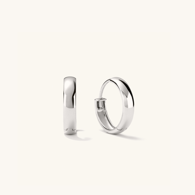 Mejuri Bold Small Hoops White Gold In Silver