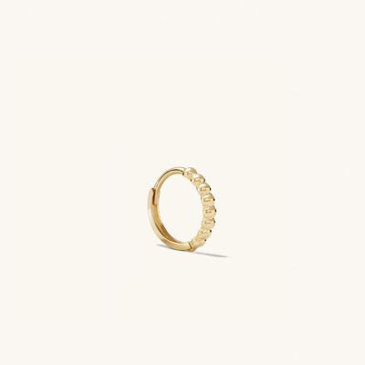 Mejuri 'Beaded Huggie' 14K White Gold Hoops