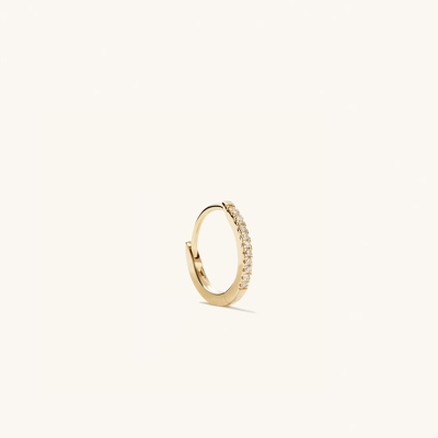 Mejuri Single Pave Diamond Huggie Hoop In Yellow