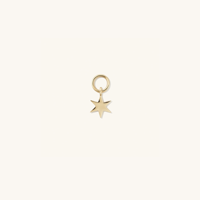 Mejuri Single Star Hoop Charm In Yellow