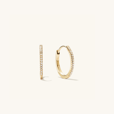 Mejuri Pave Diamond Small Hoops In Yellow