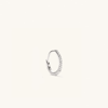 Mejuri Single Pave Diamond Huggie Hoop White Gold In Silver