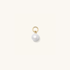 Mejuri Single Pearl Hoop Charm In Yellow